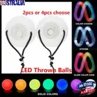 2/4X LED Multi-Colored Glow POI Thrown Balls Light Up For Belly Dance Hand Props