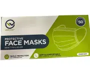 VEEBOOST Face Masks (50pcs/Box), Disposable Thick 3-Layers Breathable