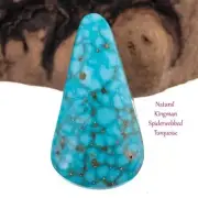 Kingman Spiderweb Turquoise Cabochon Cab Natural Gem 24mm For Ring Triangle