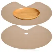 2X Circle Shelf Liners Silicone Liner Double Layer Non Slip Heat Resistant Liner