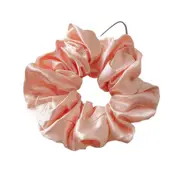 Large Pink Scrunchies Silk Ponytail Accessory Satin Elastic Hair Band