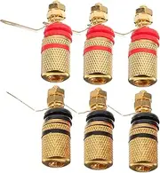 jojofuny 6pcs Banana Jack for Loudspeaker Subwoofer Amp Jack for Banana Plug Connector for Loudspeaker Speakers Female Socket Connector Gold Plated Copper Rod Insulated Terminal Trumpet