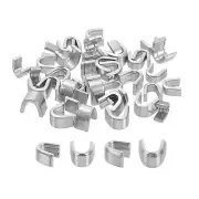40Pcs Zipper Slider Retainers - #5 #8 U Shape Top Stoppers Replacing, Silver