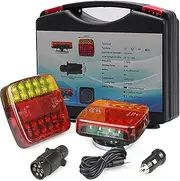 Wireless Magnetic LED Trailer Light Set,Ip67 Waterproof Wireless Trailer Lights Kit, Portable for Pickup Trucks, SUVs, Boats, RVs and More