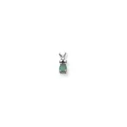 14k White Gold 7x5mm Pear Emerald A Real Diamond pendant