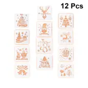 12 Pcs Drawing Stencils Christmas Window Elements Template Decor