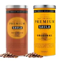 在飛比找momo購物網優惠-即期品【SAULA】頂級優選+波旁咖啡豆500g 2罐入(1
