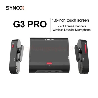 SYNCO G3 Pro Touch Wireless Microphone 2.4GHz 200m Type-C 3.5mm Output for Phone
