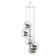 5-Ring Polyresin Horse Wind Chime 24 Inch Windchime New