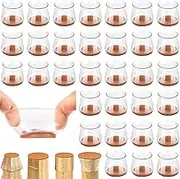 32 Pcs Silicone Chair Leg Floor Protectors, Chair Leg Protectors for Hardwood and Tile Floors, Felt Bottom Furniture Leg Caps Non Slip, Protect Furniture Wood Tile Floors from Scratches and Noise