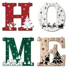 clothmile 4 Pcs Wood Home Sign Christmas Wall Decor Christmas Rustic Theme Wa...