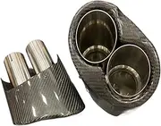 Compatible For Audi S RS Series Modified Carbon Fiber Quad Tip Car Rear Exhaust Muffler Pipe Air Outlet Vent Exhause Tailpipe Accessories