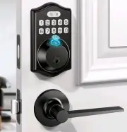 Keyless Smart Entry Door Lock w/ Handle Electronic Keypad Fingerprint ,Deadbolt