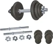 Adjustable Dumbbells Set 20kg - 50kg Standard Steel Bars Pair with Cast-Iron Ham