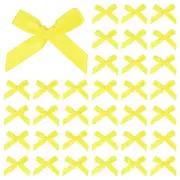 100-Pack Mini Craft Ribbon Bow 1.6x1 Inch for Craft DIY[Bright Yellow]