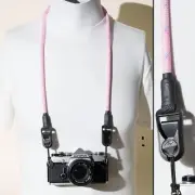 36" Pink Rope Camera Strap 7mm wide, w 2x Peak Design Anchors