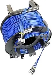 200m 4/6/8 cores Armored patchcord with PCD310 Reel singlemode LC SC FC A SM PVC DVI Waterproof Connector Fiber Optic Jumper (Size : FC-FC, Color : 6C with Drum)