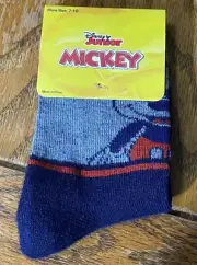 Toddler Crew Socks - Mickey Mouse Boys Size 7-10 (Dark Blue) Disney Jr. NIB