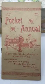 1889 ORIGINAL MOLINE PLOW COMPANY FARMERS DIARY POCKET ANNUAL UNUSED