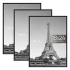 18x24 Picture Frame Black 3 Pack, Scratch-Proof Poster Frames 18 x 24 for Pho...