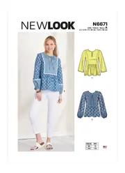 New Look Sewing Pattern N6671 6671 Misses' Pull-Over Top with Princess Seam & Trim