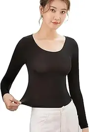 [BORATO] Thermal Baselayer Top | Sculpting Body Skincare Clothing - Thermal Crew Neck Tops Fitness Accessories for Riding, Working, Hiking, Skiing, Camping, Fitness