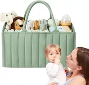 Diaper Caddy,Diaper Organizer for Changing Table - Portable Foldable with Handle Safe Waterproof Storage for Nursery Bedside Bathroom Desk