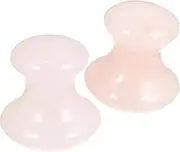 NOLITOY 2pcs Mushroom Shaped Massage Stick Rose Jade Guasha Stick for Massage Serving Tray Round Lash Extension Tools Cupping Face Sculpting Tool Rose Quartz