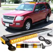 54 LED Rooftop Warning Emergency Strobe Lights Bar White Amber For Ford Explorer