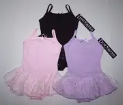 Danshuz Leotard Bodysuit Dress Layer Skirt Camisole Sparkling Dots New Girl