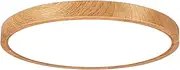 12 Inch Wood Grain LED Ceiling Light Fixture Flush Mount, 5000K Daylight White, 24W Flat Modern Round Closet Lighting Fixtures, 3200LM Low Profile Circle Ceiling Lamp for Hallway, Bedrooms.etc.