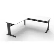 Rapidline Rapid Span White Desk And Return W1800/1100 X D700/600 X H730Mm White With Black Frame