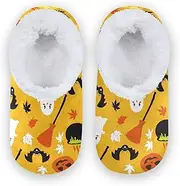 [Caihoyu] Kids Girls Boys Slippers Fuzzy Fleece Anti-Slip Rubber Sole Travel Slippers Bedroom Home Office Travel Yoga