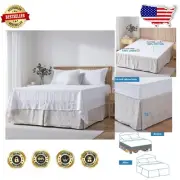 Elegant Twin Linen Bed Skirt with 18'' Tailored Drop - Dust Proof & Breathable