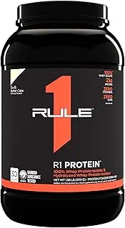 Rule1 R1 100% Whey Protein Isolate and Hydrolysate Protein Powder 1.98 lb, Vanilla Butter Cake (30 Servings)