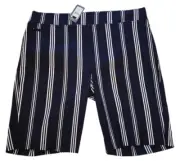 NWT Women's size 22 blue & white striped stretchy shorts - Autograph RRP $39.95