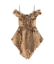 cold-shoulder snakeskin print dress IT46 Brown