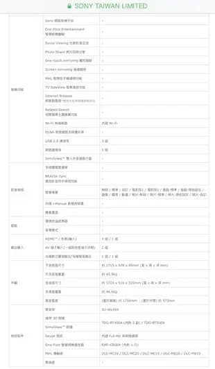 Sony 65吋 日本製 4K 模擬 3D