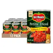 Petite Canned Hot Diced Tomatoes with Jalapeno and Habanero, 14.5 Ounce (Pack of
