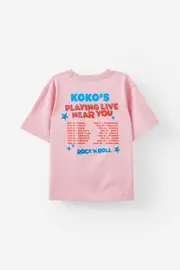 [Cotton On Kids] Cotton On Kids - Poppy Oversize Graphic Tee Personalised - Marshmellow/rock n roll 7 MARSHMELLOW/ROCK N ROLL