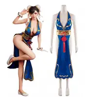 在飛比找Yahoo!奇摩拍賣優惠-頭霸王春麗cosplay服裝性感旗袍舞獅表演服裝cospla