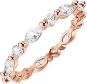 [PAVOI] 14K Gold Plated Rings Cubic Zirconia Love Ring | 2.5mm Stackable Rings for Women | Gold Rings for Women
