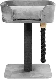 Paws & Claws Catsby Fitzroy Sisal Scratching Post, Silver/Grey, 40 x 40 x 60 cm Size