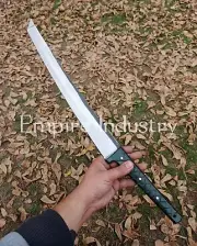 27'' Custom Full Tang Hand Forged Carbon Steel Hunting Sword With Leather Sheath
