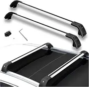 2PCS Fit Compatible for Hyundai Santa Fe Sport 2013-2018 Crossbars Cross Bars Roof Rail Rack Lockable Aluminum Alloy(Silver and Black)