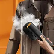 Portable Mini Handheld Steam Iron - Foldable Rotatable Travel Steamer for Clothes with Titanium Panel - Compact Garment Steamer for Home & Travel,Black