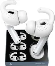 [Gcioii] 3 Pairs for AirPods Pro 2 Ear Hooks Covers [Added Storage Pouch] Anti-Slip Accessories Compatible with Apple AirPods Pro 2nd Generation (White)