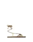 SAINT LAURENT Babylone $1100 Macadamia/Or Leather Sandals New & Authentic