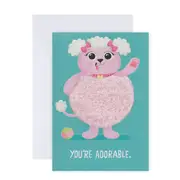 Hallmark Fuzzy Belly Poodle Birthday Card - Adorable and Lovable