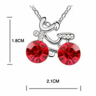 F0028 單車戀人 項鍊 奧地利水晶 施華洛世奇 元素水晶 k金 鑽石 白金 情人節禮物 生日禮物 沂軒精品